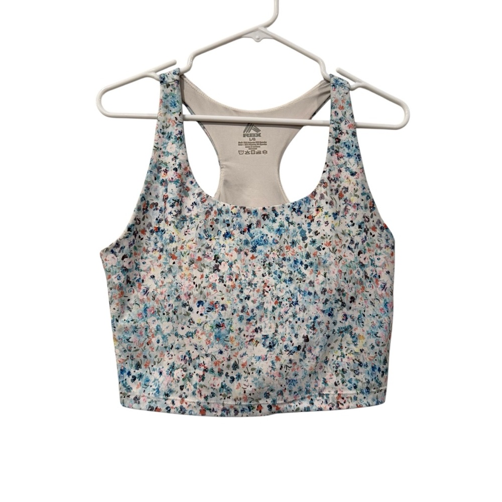 RBX Women's Floral Longline / Racerback Cropped Sports Bra Large